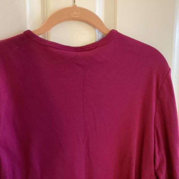 NWOT. Additions by Chico’s Women’s Size Medium (Chico 2)  L/S Cotton Tee Fuchsia - Picture 2 of 8